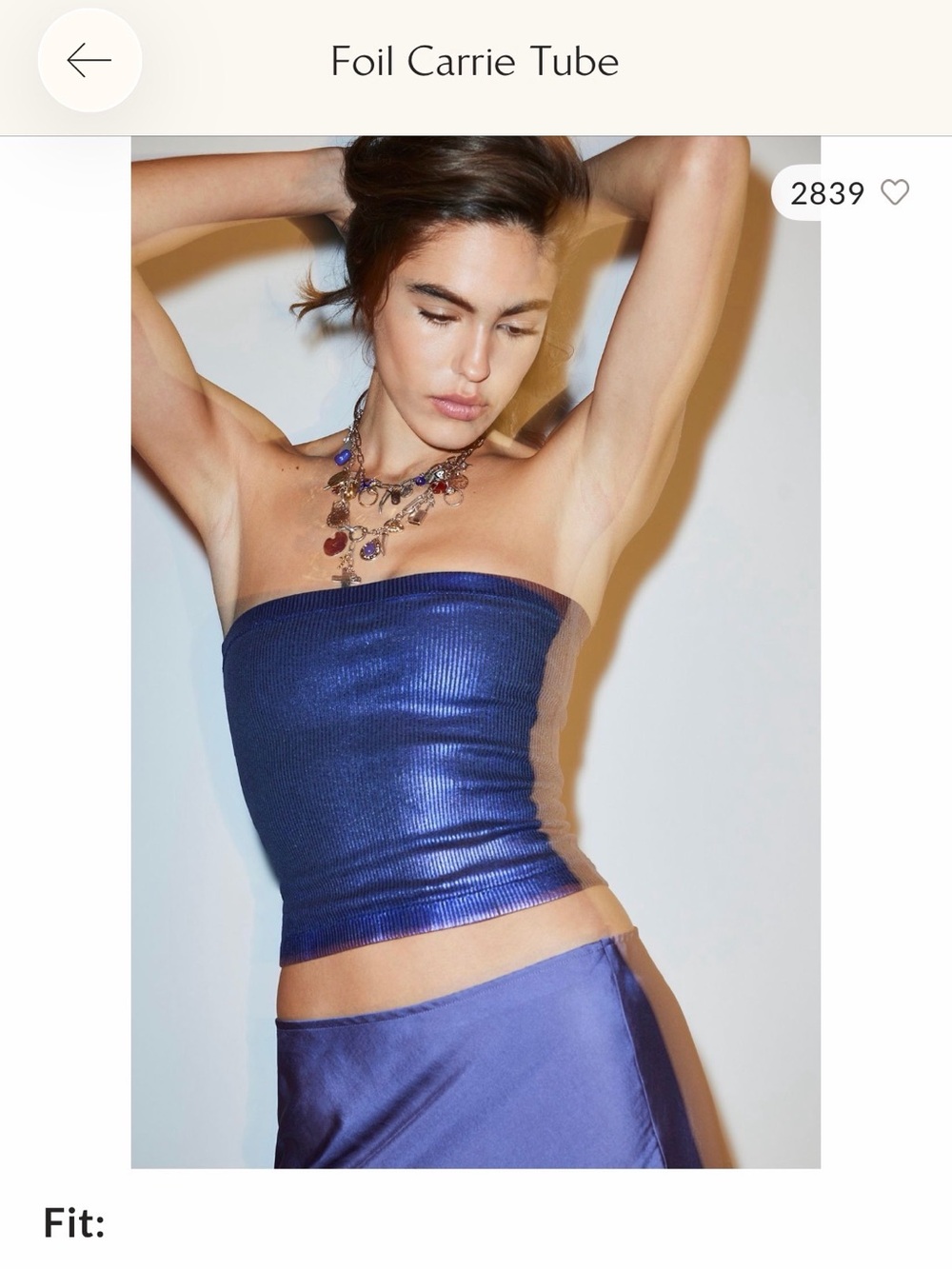 Free People Foil Carrie tube Top size Mexium Ombré Blue Combo